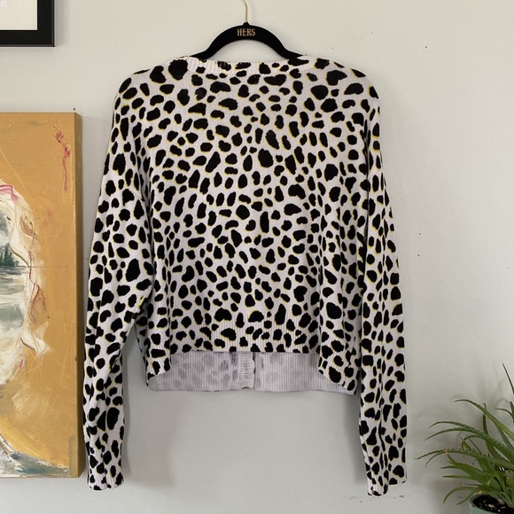 Neon Leopard Print Cropped Cardigan - Picture 4 of 4